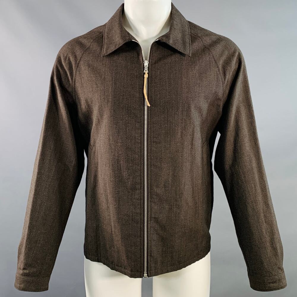 VISVIM Peyton Swing Brown Wool Linen Zip Up Jacket